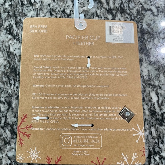 New! Lila & Jack Christmas Tree Pacifier Clip + Teether - Picture 9 of 9